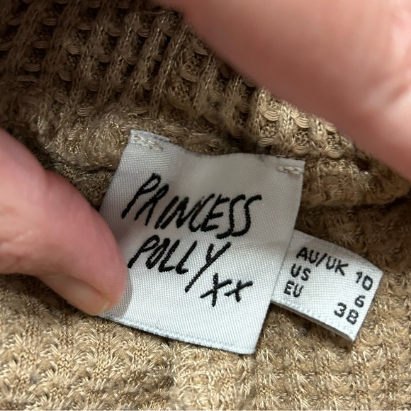 Princess Polly Camilla Set Pajamas Loungewear Women’s 6 EUC Tan/Brown Waffle - Picture 5 of 7